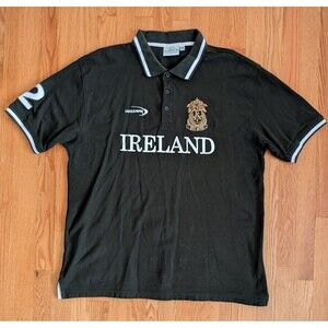 Lansdowne Shirt Adult Men 2XL Green Rugby Polo Ireland Collared Spellout Jersey